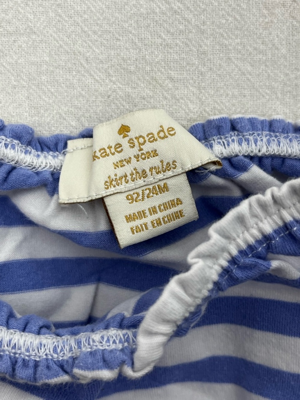 Kate Spade Toddler Blue White Stripe Bow Dress Skirt The Rules Girls Bloomers - Picture 8 of 8